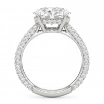 East-West Oval Lab Diamond Bridal Set 14K White Gold (3.77ct)