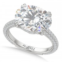 East-West Oval Lab Diamond Bridal Set 14K White Gold (7.77ct)