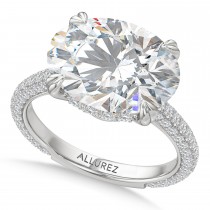 East-West Oval Lab Diamond Bridal Set 14K White Gold (9.77ct)