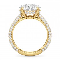 East-West Oval Lab Diamond Bridal Set 14K Yellow Gold (3.77ct)