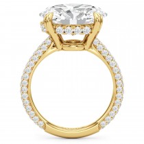 East-West Oval Lab Diamond Bridal Set 14K Yellow Gold (7.77ct)