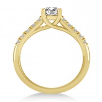 Lab Grown Diamond Accented Pre-Set Engagement Ring 14k Yellow Gold (1.05ct)