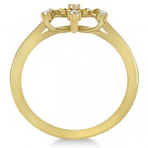 Small Diamond Snowflake Shaped Fashion Ring 14k Yellow Gold (0.10ctw)