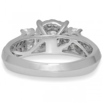 Halo Diamond Engagement Ring & Half Eternity Band 14k White Gold 1.90ct
