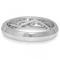 Halo Diamond Engagement Ring & Half Eternity Band 14k White Gold 1.90ct