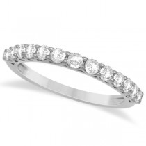 Halo Engagement Ring & Diamond Wedding Band Set 14K W. Gold 2.00ct