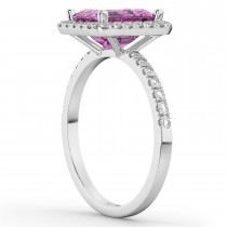 Pink Sapphire & Diamond Engagement Ring 14k White Gold (3.32ct)