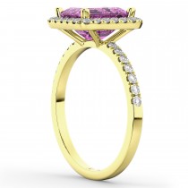 Pink Sapphire & Diamond Engagement Ring 14k Yellow Gold (3.32ct)