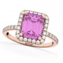 Pink Sapphire Diamond Engagement Ring 18k Rose Gold (3.32ct)