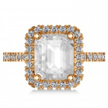 White Topaz Diamond Engagement Ring 18k Rose Gold (3.32ct)