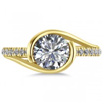 Diamond Twisted Engagement Ring in 14k Yellow Gold (1.71ct)