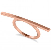 Horizontal Solitaire Bar Ring 14k Rose Gold