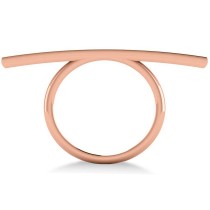 Horizontal Solitaire Bar Ring 14k Rose Gold