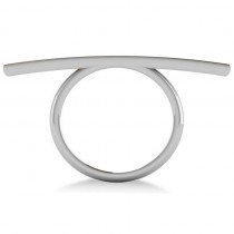 Horizontal Solitaire Bar Ring 14k White Gold