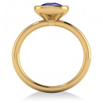 Cushion Cut Tanzanite Solitaire Engagement Ring 14k Yellow Gold (1.90ct)