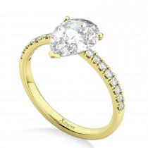 Pear Cut Lab Grown Diamond Engagement Ring 14K Yellow Gold (2.21ct)