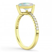Pear Cut Opal & Diamond Engagement Ring 14K Yellow Gold 1.24ct