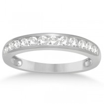 Diamond Halo Engagement Ring & Channel Set Band 14K White Gold 1.52ct