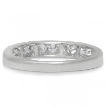 Diamond Halo Engagement Ring & Channel Set Band 14K White Gold 1.52ct