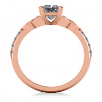 Princess Cut Lab Grown Diamond Celtic Knot Engagement Ring 14K Rose Gold 1.00ct