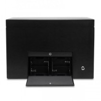 WOLF Heritage Men's Double Watch Winder w/ Storage Glass Cover Removable Travel Case