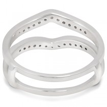 Ladies Diamond Ring Guard, Enhancer in 14K White Gold 0.25ctw
