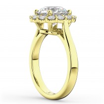 Round Halo Lab Grown Diamond Engagement Ring 14K Yellow Gold (3.20ct)