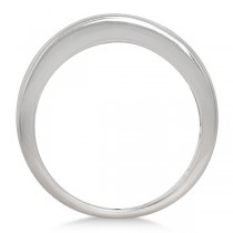 Men's Channel Set Diamond Wedding Ring 14K White Gold 0.75ctw