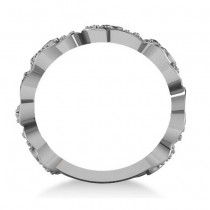Diamond Vine Leaf Style Floral Wedding Band 14k White Gold (0.27ct)