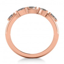 Marquise Diamond Vine Leaf Wedding Band 14k Rose Gold (0.45ct)