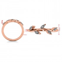 Marquise Diamond Vine Leaf Wedding Band 14k Rose Gold (0.45ct)