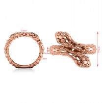 Diamond Double Snake Fashion Ring 14k Rose Gold (0.04ct)
