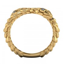 Diamond Double Snake Fashion Ring 14k Yellow Gold (0.04ct)