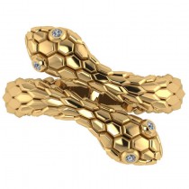 Diamond Double Snake Fashion Ring 14k Yellow Gold (0.04ct)