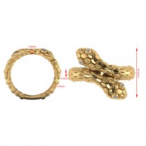 Diamond Double Snake Fashion Ring 14k Yellow Gold (0.04ct)