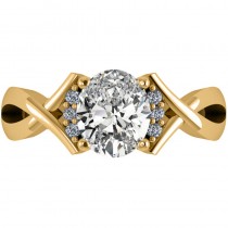 Twisted Oval Diamond Engagement Ring 14k Yellow Gold (2.09ct)
