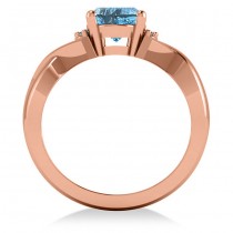 Twisted Oval Blue Topaz Engagement Ring 14k Rose Gold (2.59ct)