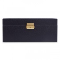 WOLF Brighton Women's Medium Faux Leather Jewelry Box w/ Mirror 2 Lift-Out Trays