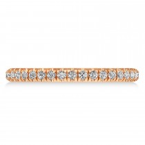 Lab Grown Diamond Semi-Eternity Ring Wedding Band 18k Rose Gold (0.41ct)