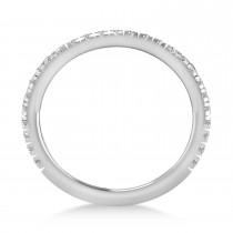 Lab Grown Diamond Semi-Eternity Ring Wedding Band 18k White Gold (0.41ct)
