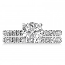 Lab Grown Diamond Round-Set Semi-Eternity Bridal Set 18k White Gold (2.62ct)
