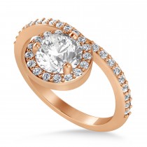 Round White Diamond Nouveau Ring 18k Rose Gold (1.11 ctw)