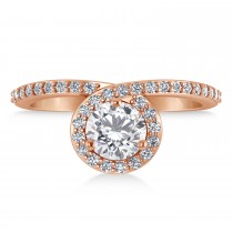 Round White Diamond Nouveau Ring 18k Rose Gold (1.11 ctw)