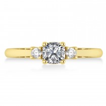 Cushion Diamond Three-Stone Engagement Ring 14k Yellow Gold (0.60ct)