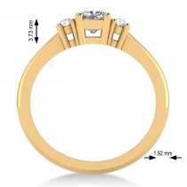 Cushion Diamond Three-Stone Engagement Ring 14k Yellow Gold (0.60ct)