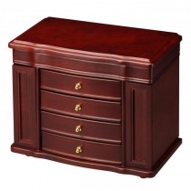Cherry Wood Jewelry Chest w/ Interior Mirror
