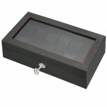 Men's 12 Watch Box Storage w/ Removable Tray & Display Top