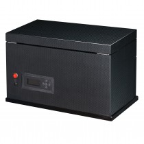 High Gloss Carbon Fiber Triple Watch Winder & Black Leather Interior