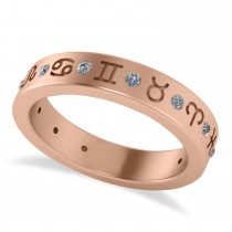 Diamond Zodiac Signs Ring 14K Rose Gold (0.16ct)