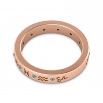 Diamond Zodiac Signs Ring 14K Rose Gold (0.16ct)
